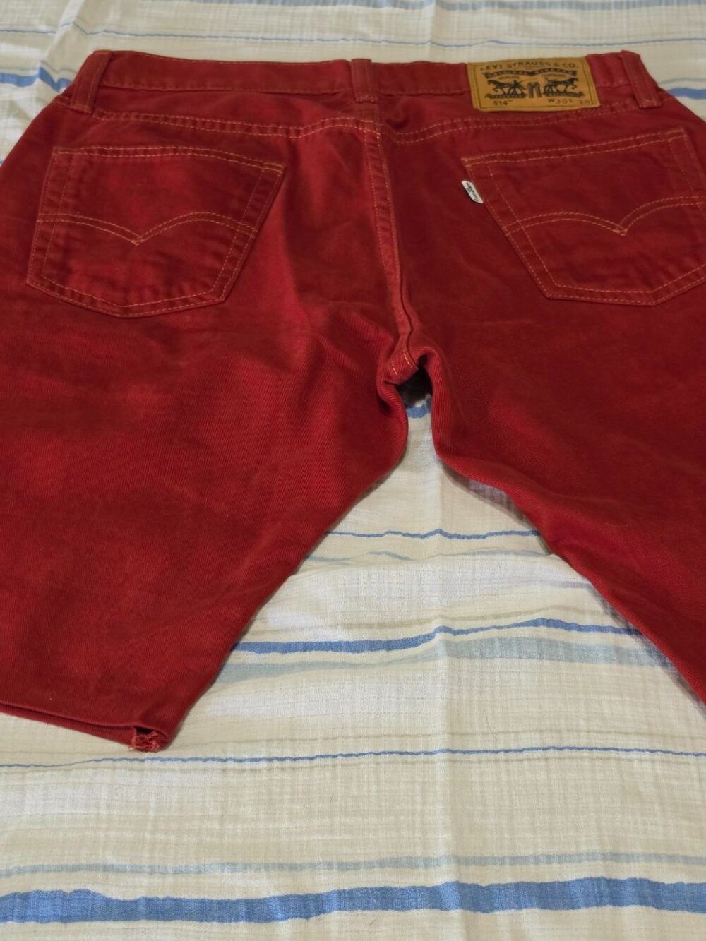 Custom Cut Levi’s 514 Red Denim Shorts – W30 - Picture 6 of 10